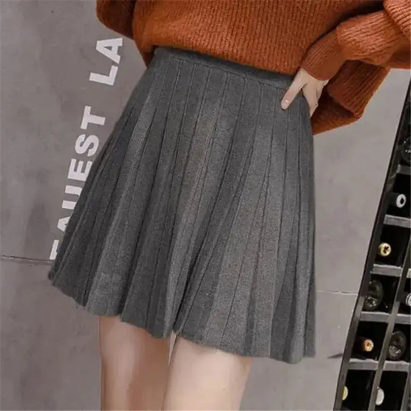 Mia | Hoge taille gebreide minirok