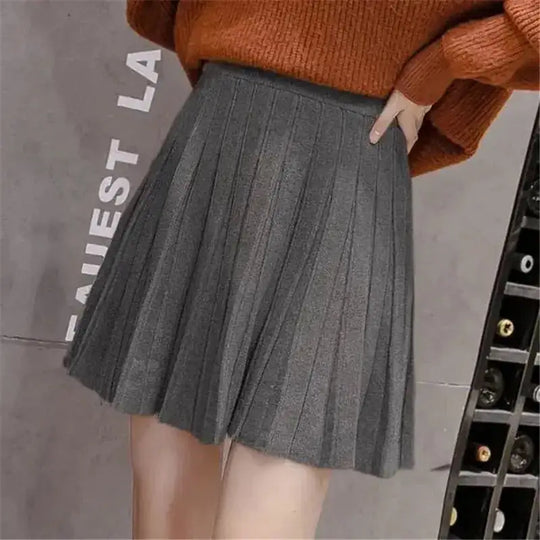 Mia | Hoge taille gebreide minirok