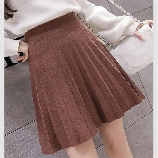 Mia | Hoge taille gebreide minirok