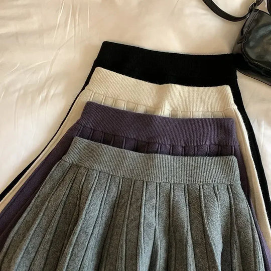 Mia | Hoge taille gebreide minirok